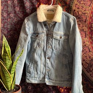 Men’s Cotton On Sherpa Jacket (Blue Denim)